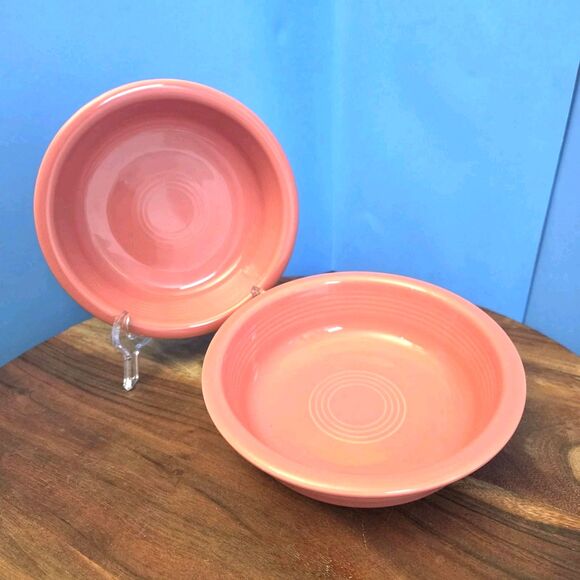 Set of 2 Fiesta Cereal/Soup Bowls Flamingo (Retired Color) Aprox 6 7/8" - Picture 10 of 10